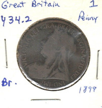 Great Britain 1 Penny, 1899, Bronze, KM34.2, Queen Victoria - £1.17 GBP
