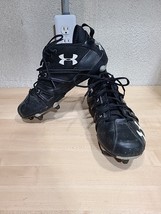Men&#39;s Under Armour Demolition Mid D 3/4 Black Football Cleat 1099030-001... - $16.36