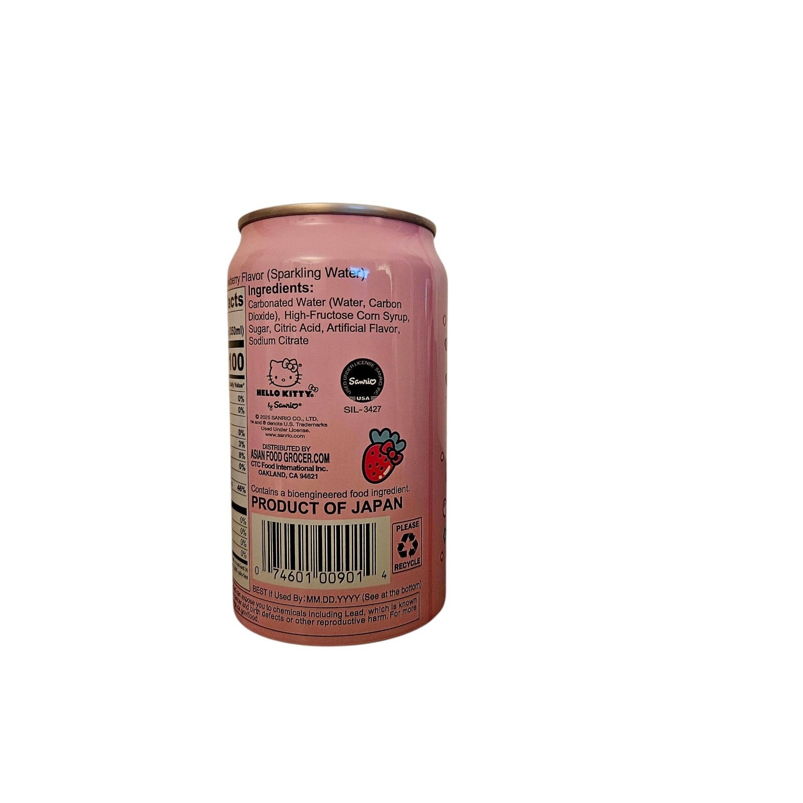 Hello Kitty Sparkling Soda Strawberry 11.83 fl oz - Product of Japan Item image 3