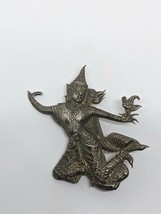 Vintage Siam Silver Dancing Lady Brooch Pin - £23.94 GBP