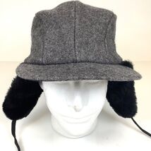 Vintage Trapper Hat USA Made Gray Wool Blend Ear Flaps Cap Size L Huntin... - $19.00