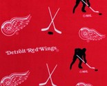 Fleece Detroit Red Wings Red NHL Hockey Sports Fabric Print BTY A605.30 - £11.16 GBP