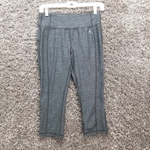 Danskin Athletic Yoga Pants Women Extra Small Gray Capri Stretch Cute Fi... - $4.50