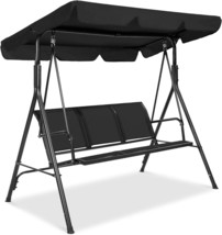 Best Choice Products 2-Seater Outdoor Adjustable Canopy Swing Glider,, Black - £122.24 GBP