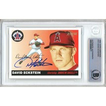 David Eckstein LA Angels Auto 2004 Topps Heritage Baseball BAS Autograph Slab - £78.65 GBP