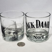 Set of 2 Jack Daniel&#39;s Old No 7 Brand and Face Whiskey Rocks Glasses  8 oz - £15.19 GBP