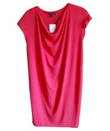 $198 Eileen Fisher Vintage Drapey Front Shift Dress X Small 2 4 Pink Cap... - $82.47