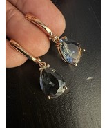 585 14K RG Stamped Natural Smokey Ash Gray Stud Earrings - $40.50