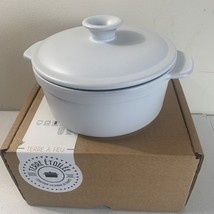 Terre ETOILEE 1 Quart ceramic Cocotte White casserole Dish with Lid Bake... - $47.49