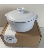 Terre ETOILEE 1 Quart ceramic Cocotte White casserole Dish with Lid Bake... - $47.49