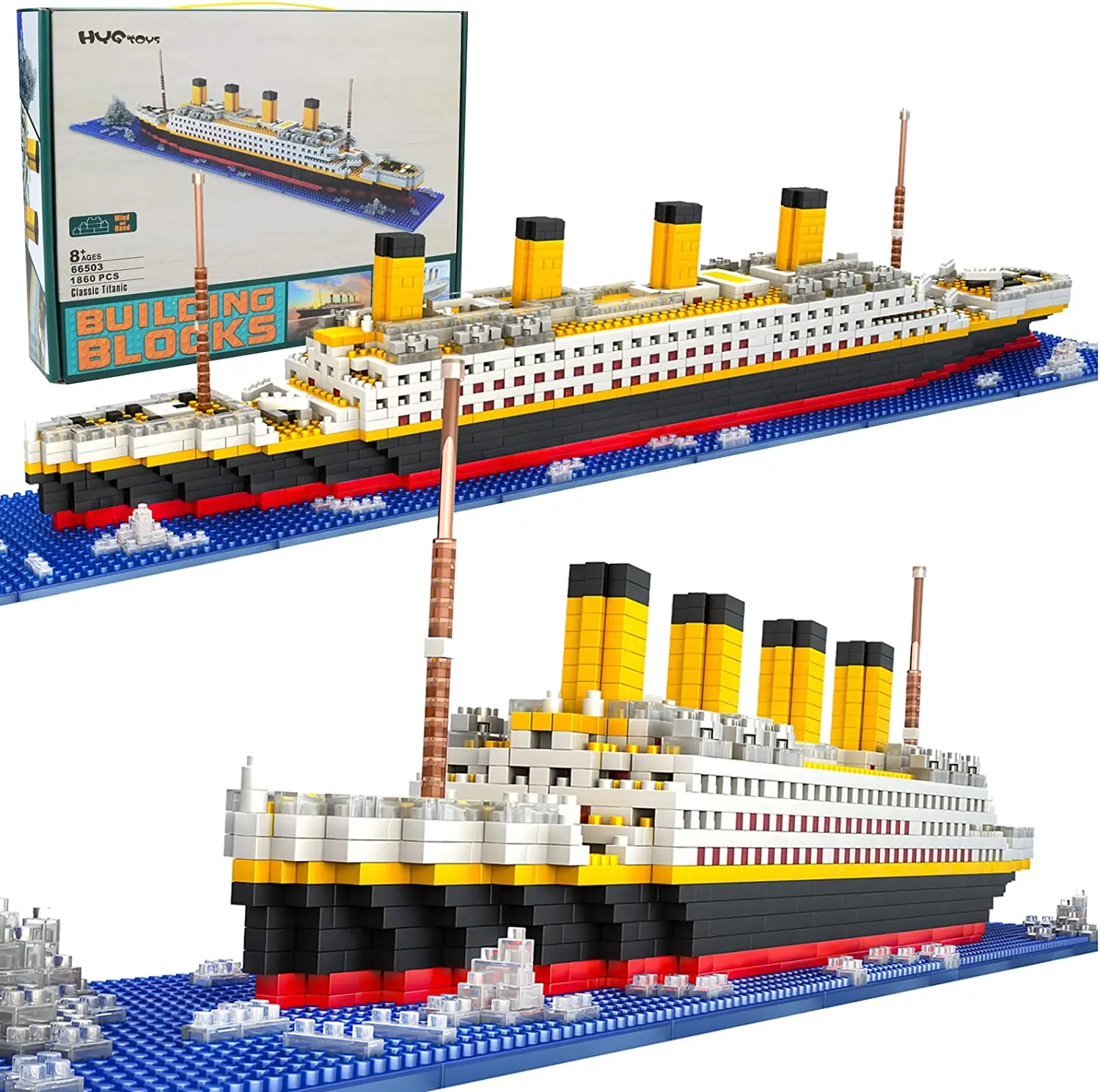 Titanic Micro Mini Building Blocks Set, 1860Pcs Titanic Toy Ship Model Building - £19.56 GBP