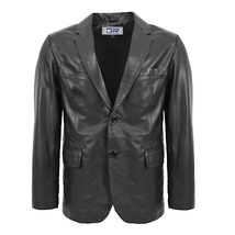 DR170 Men&#39;s Blazer Leather Jacket Black - £160.50 GBP