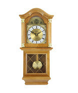 Bedford Clock Collection Classic 26 Inch Wall Clock in Golden Oak Finish - £108.90 GBP