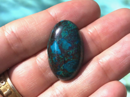 Chrysocolla Apatite Cuprite Oval 27x17 mm Cabochon Gemstone for Silversmiths - £25.57 GBP