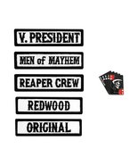 Officer Title Rank MC Biker Club Patches (Extra Reaper Pin) - £10.35 GBP