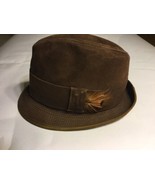 Cool Marathon J.C. PENNEY&#39;s MENS SUEDE HAT SIZE 7 1/8 Brown vintage - $49.49