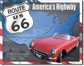 America's Highway Chicago to Los Angeles USA The Mother Road Route 66 Metal Sign - $19.95