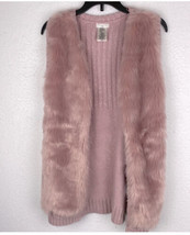 Girls Max Studio size 14 pink furry sweater vest. - £10.37 GBP