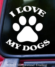 I LOVE MY DOGS Vinyl Sticker - Lab Terrier Maltese Poodle Beagle - Die Cut Decal - £3.94 GBP+