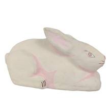 Vintage Handpainted Paper Mache 10&quot; White Bunny Rabbit, Made in the Philippines  - £19.29 GBP