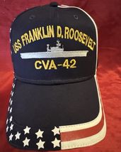 USS Franklin D. Roosevelt CVA-42 Embroidered Stars &amp; Stripes Baseball Ca... - $10.50