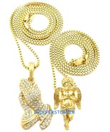 Praying Angel And praying Hands Necklace Set with 24 and 30 Inch Long Bo... - $305.88 MXN+