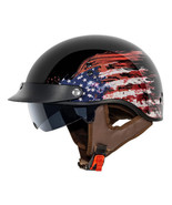 VCAN Cruiser Half Face Motorcycle Helmet with Drop-Down Sun Visor, Remov... - £198.48 GBP