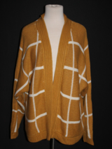 Cato Cardigan Sweater Women&#39;s Plus 18/20 Mustard Yellow White Windowpane NEW - £19.35 GBP