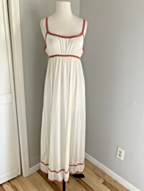 Vintage 70s Vassarette Long Nightgown Silky Nylon  medium Empire Waist - $27.72