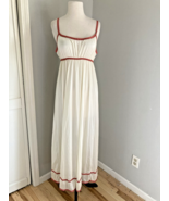 Vintage 70s Vassarette Long Nightgown Silky Nylon  medium Empire Waist - $27.72