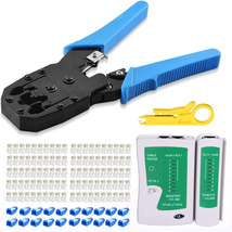 Gaobige Rj45 Crimp Tool Kit, Cat5 Cat5E Crimping Tool with 100Pcs Rj45 Cat5 Conn - £17.88 GBP