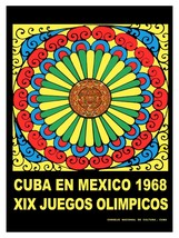 3108.Cuba Mexico 1968 Sports games.Sports Poster.Aztec.Maya Calendar Dec... - $16.20+