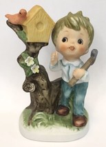 Napcoware Boy Making a Bird House Figurine Vintage 8822 Taiwan ROC - $15.00