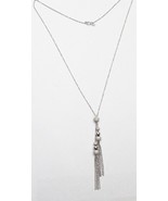 18k white gold bead drop necklace #B6 - £492.61 GBP