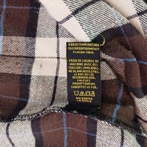 Stanley Flannel Button Shirt  Brown & White Plaid Long Sleeve - Size Men's  L image 5