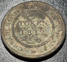 1812 UK United Kingdom 1 Penny Token Staffordshire Cheadle Copper Brass ... - $39.59