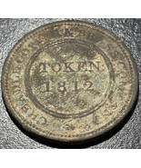 1812 UK United Kingdom 1 Penny Token Staffordshire Cheadle Copper Brass ... - £31.13 GBP