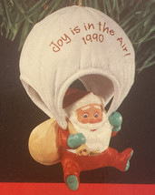 SIGNED Hallmark Keepsake Joy is in the Air Christmas Ornament Santa Parachuting - £17.03 GBP