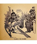 1914 WW1 Print Waiting For Orders Satire Art Antique Military War Collec... - $34.99