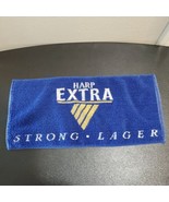 Authentic British Harp Extra Strong Lager Dark Blue Bar Towel 17.5&quot; x 8&quot; - $33.35 CAD