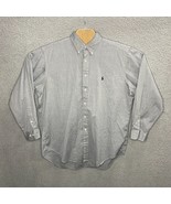 Polo Ralph Lauren Yarmouth Oxford Shirt 17 34/35 Men&#39;s Gray Long Sleeve ... - $25.72