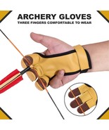 Archery 3 Fingers Tab Cow Leather Glove Arrow Guard for Compound Bow Sho... - £7.71 GBP