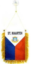 Wholesale lot 12 St. Maarten Mini Flag 4&quot;x6&quot; Window Banner w/ suction cup - £23.56 GBP