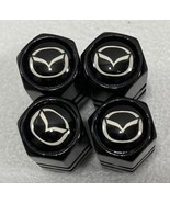 New Genuine Black Metal Tire Air Stem Valve Covers Set. Perfect For Mazd... - $27.59 CAD