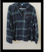 Old Navy Mens Size XLarge Blue Green Plaid Flannel Button Front Pajama Top - $122.50 MXN