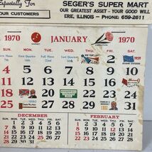 Segers Super Mart Eerie illinois 1970 Calendar Vintage Unused Family Pra... - $9.87