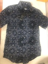 Original Use Men&#39;s Oc EAN Ique Button Down 100% Cotton Short Sleeve Shirt Sz Xs - £9.63 GBP