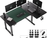 4Wd L Shaped Standing Desk, 63&#39;&#39; Height Adjustable Standing Desk With In... - $592.99