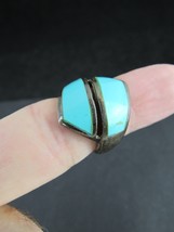 vintage STERLING SILVER ring turquoise .925 size 6.5 Estate Sale - £25.58 GBP
