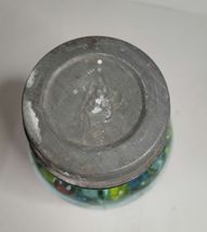 Ball Mason Jar Green Quart 1923-1933 No. 1 on Bottom Filled with Marbles image 3